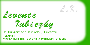 levente kubiczky business card